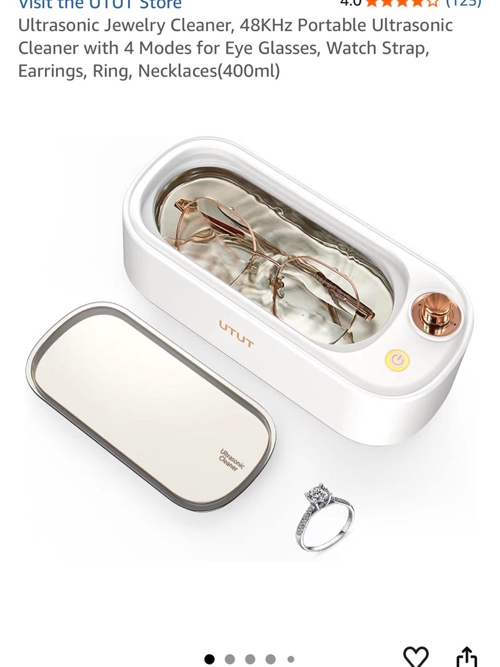 Ultrasonic Cleaner for Glasses & Jewelry - White
